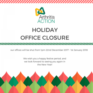 Arthritis Action Christmas Holiday Closure