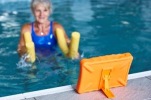 woman swimming in pool